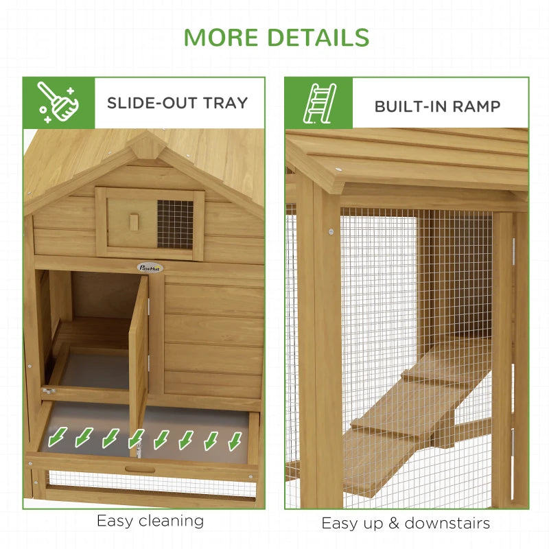Small Chicken Coop with Run (Natural Wood or Grey)