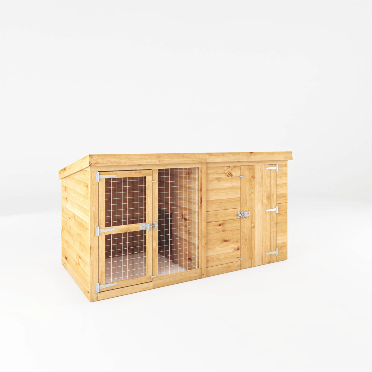 Wooden Berkshire dog run and kennel 8 x 4 ft