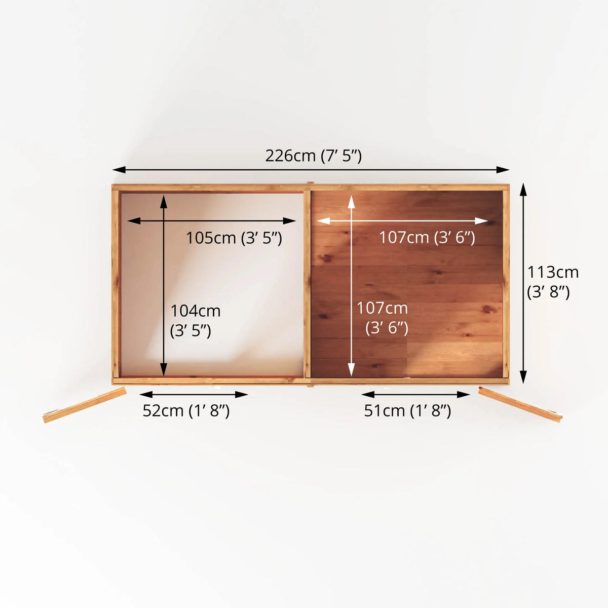 Floor plan dimensions for Berkshire dog run and kennel