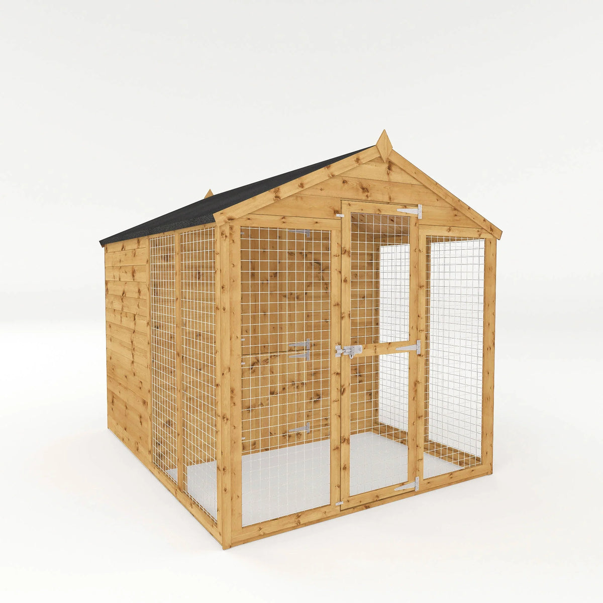 Wooden shiplap dog kennel and run 8 x 6 ft