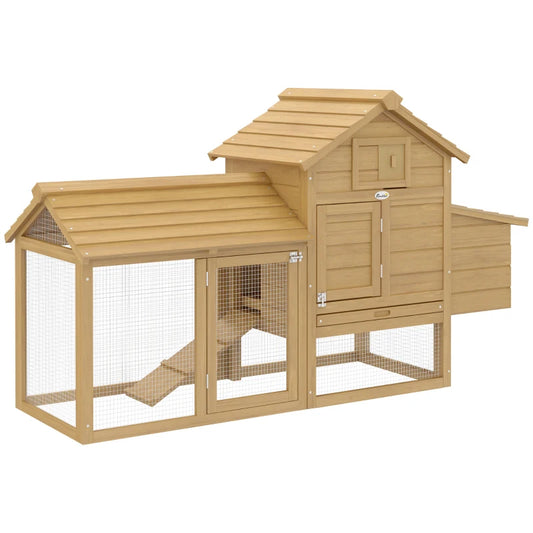 Small Chicken Coop with Run (Natural Wood or Gray)