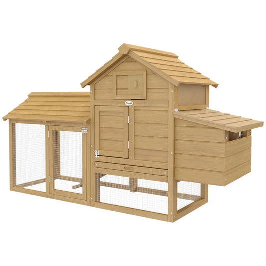 Small Chicken Coop with Run (Natural Wood or Gray)