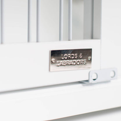 Wooden Sliding Door Dog Crate in White
