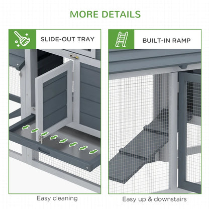Small Chicken Coop with Run (Natural Wood or Gray)